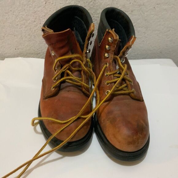 Vintage RED WING Oxblood Leather Work Boots steel toe SIZE 5D - Picture 2 of 15